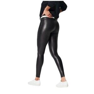 Black [S] Faux Leather Leggings (2344)